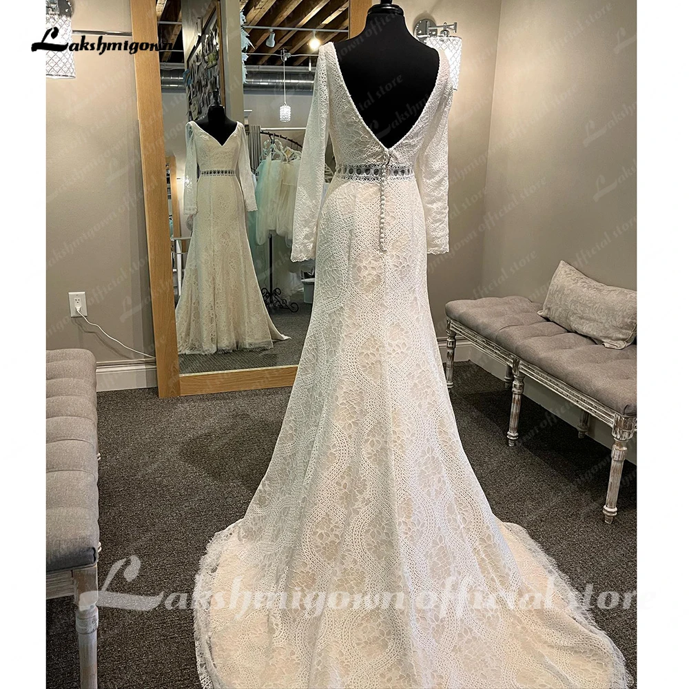 Lakshmigown свадебные платья в стиле бохо с длинными рукавами женские винтажные