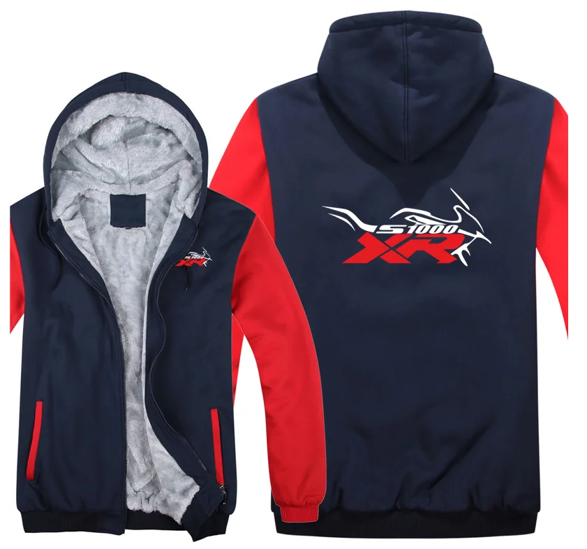 

2022 New motorcycle S1000Xr Hoodies Men's Print Jackets Winter Fleece Zipper Thicken Men Hooded Comfortable Padded Brand Sweatsh