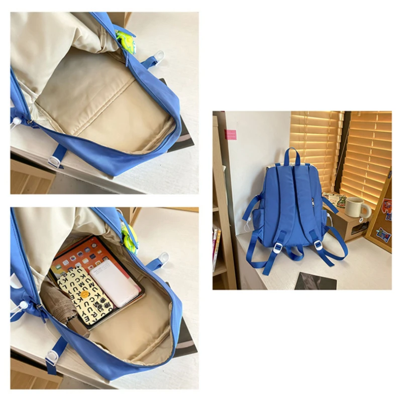 TRAVEASY 2022 Nylon Preppy Green Woman Bag Trendy Waterproof Backpack Large Capacity Campus High School Student Female Schoolbag