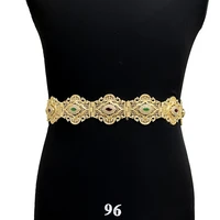 gold plated moroccan caftan belt for women wedding dress body jewelry metal waist chain adjustable length bride gift