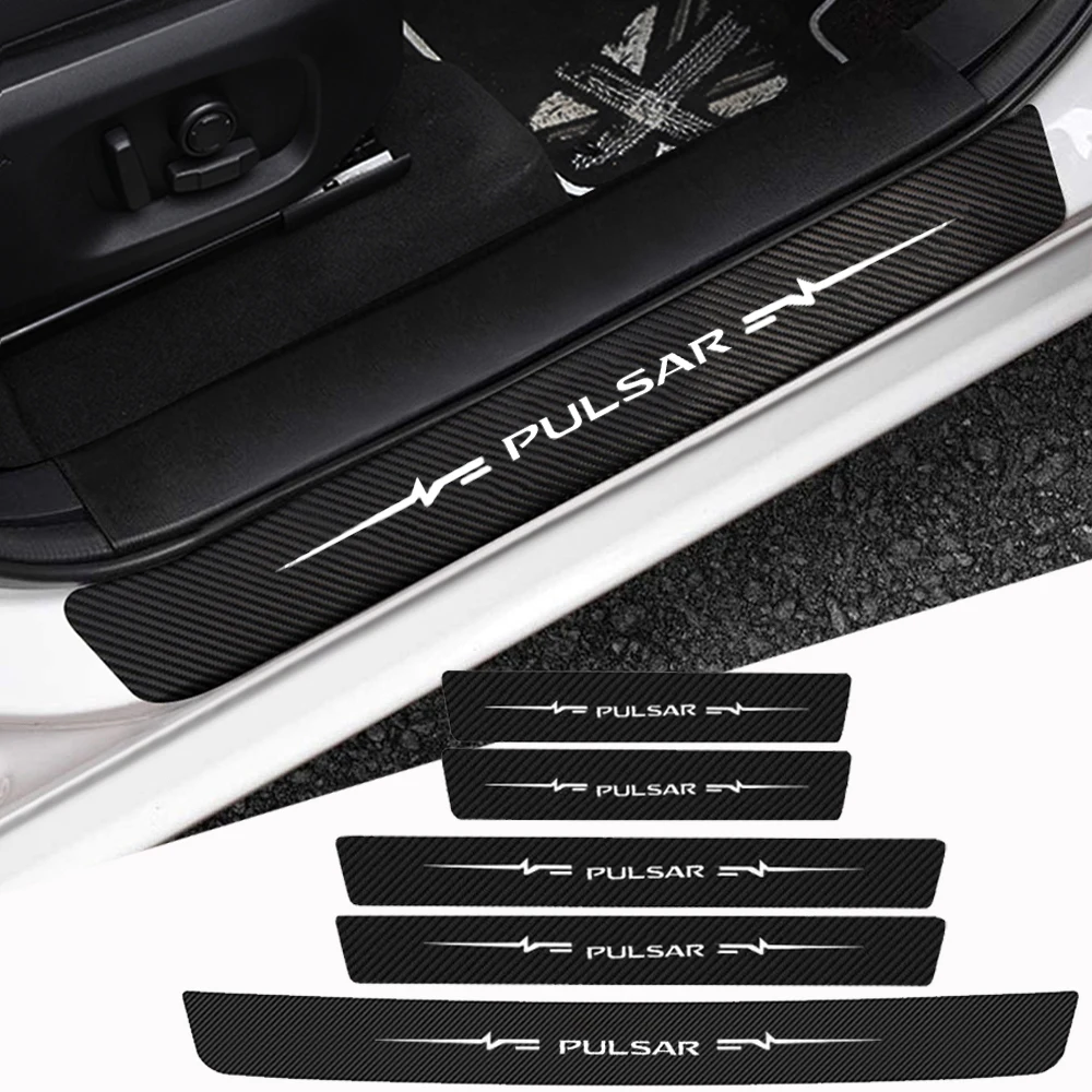 

5 шт., защитные наклейки на порог автомобиля, для Nissan Pulsar Logo 2021 2020 2019 2018 2017