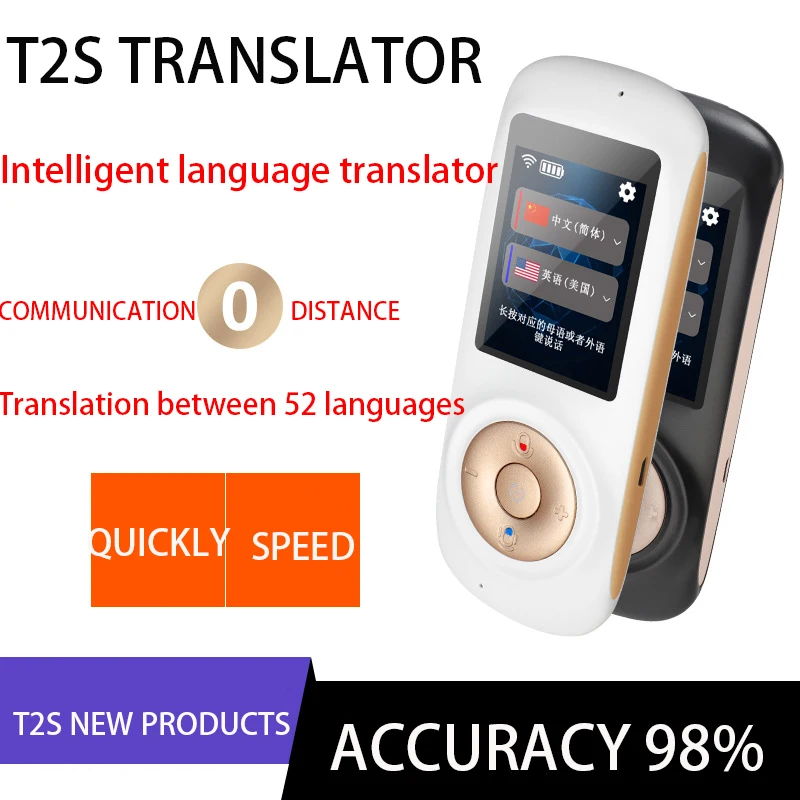 Enlarge T2S Smart Portable Instant Voice Translator Support 70 Countries Language Two-way Translation Multi-Language Translator Voice