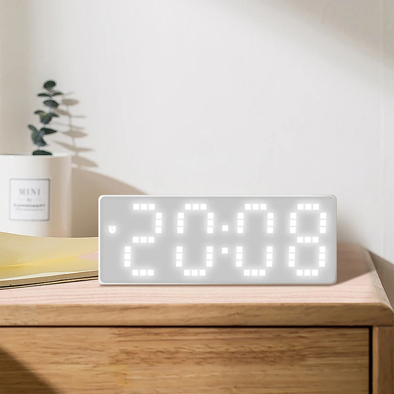 

Led Digital Alarm Clock 3 Levels Brightness Setting Time Temperature Date Display Night Mode Desktop Table Clock Home Decor Gift