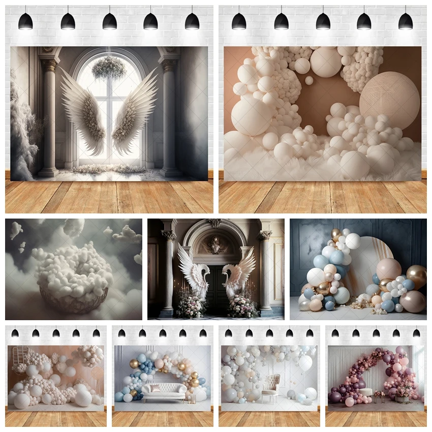 Фон на заказ для детского праздника торта разбитого воздушного шара цветочное