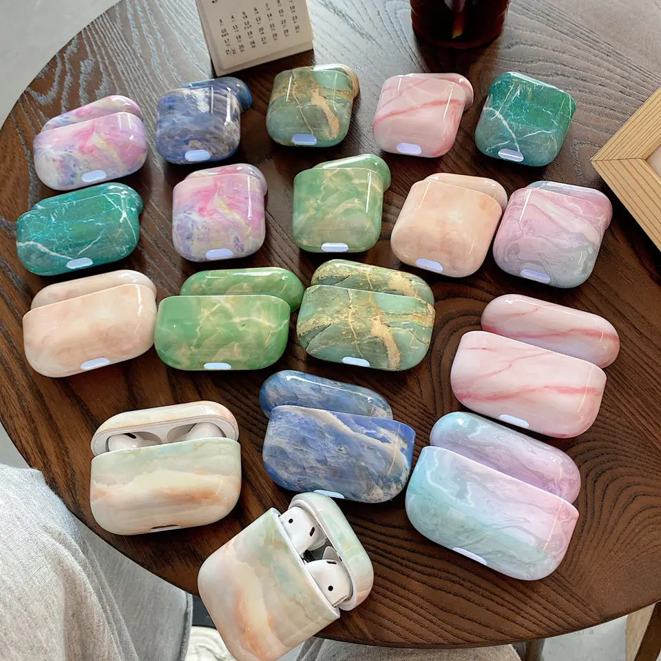 

Marbled Personality Creative Bluetooth headphone case is available For Air pods1 2 pro