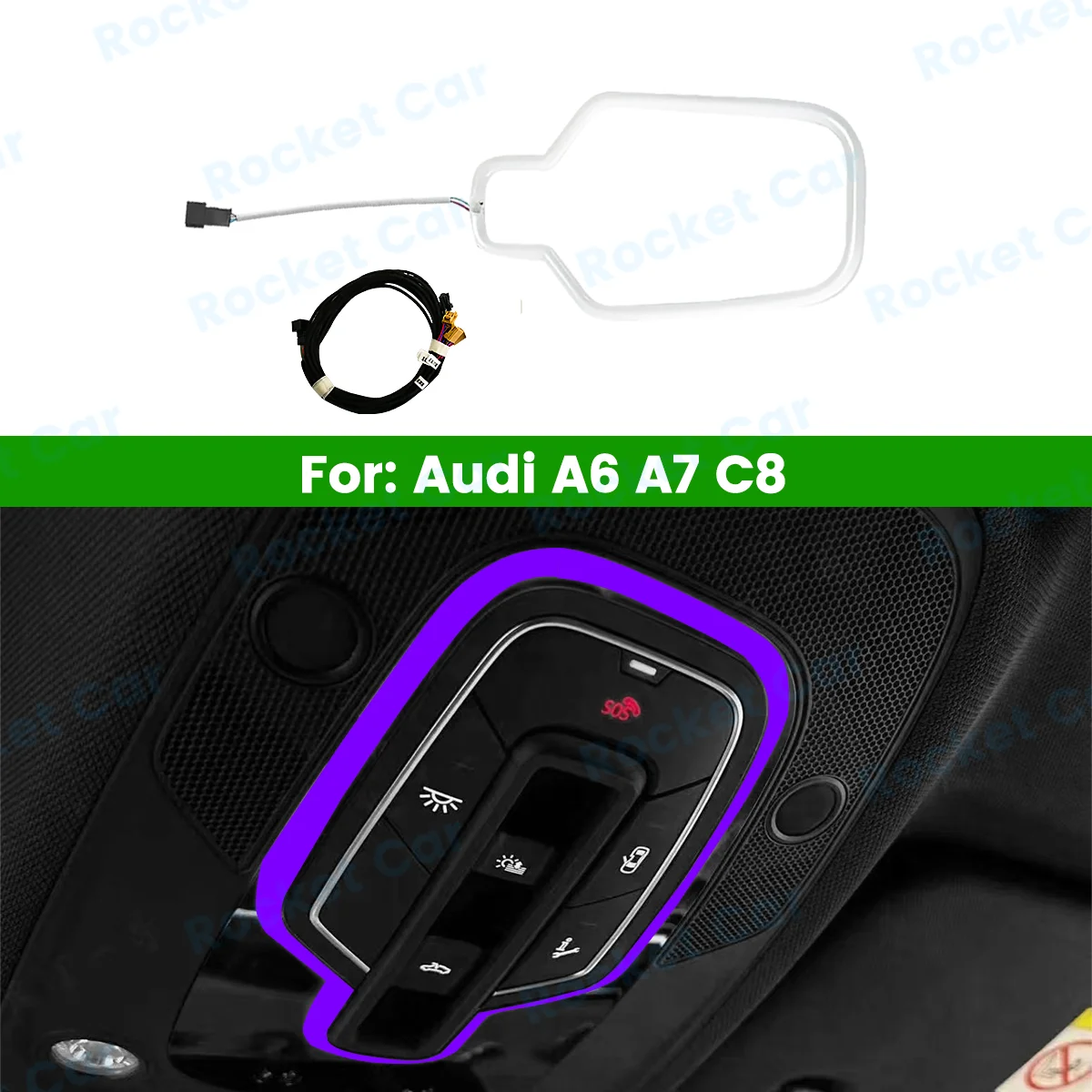 Светодиодный 32-цветный светильник для чтения Audi A6 A7 RS6 RS7 C8 декоративная лампа RGB