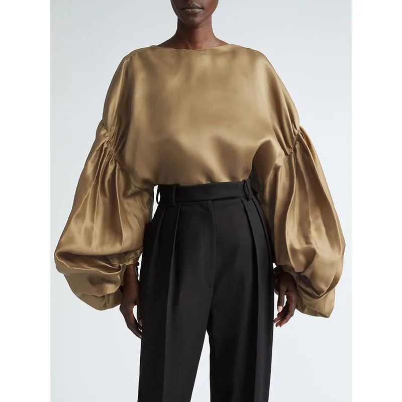 Женские повседневные топы Tinaa 2024 эластичные плиссированные однотонные свободные