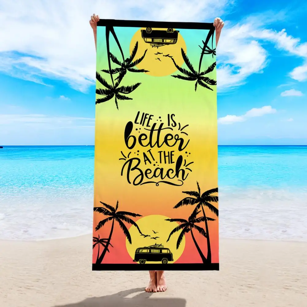 

Beach Towel Great Easy to Clean Sunproof Plant Printing Beach Bath Cloth Swimming Towel Daily Use Bath Towel Beach Bath Towel