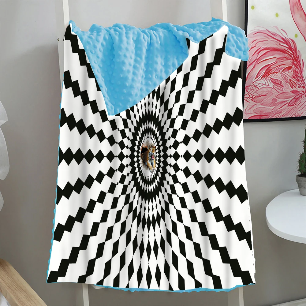 

3D Peas Bean Bubble Throw Blankets Tiger Plaid Blanket Thickening Winter Wool Blankets For Bed Adults Single