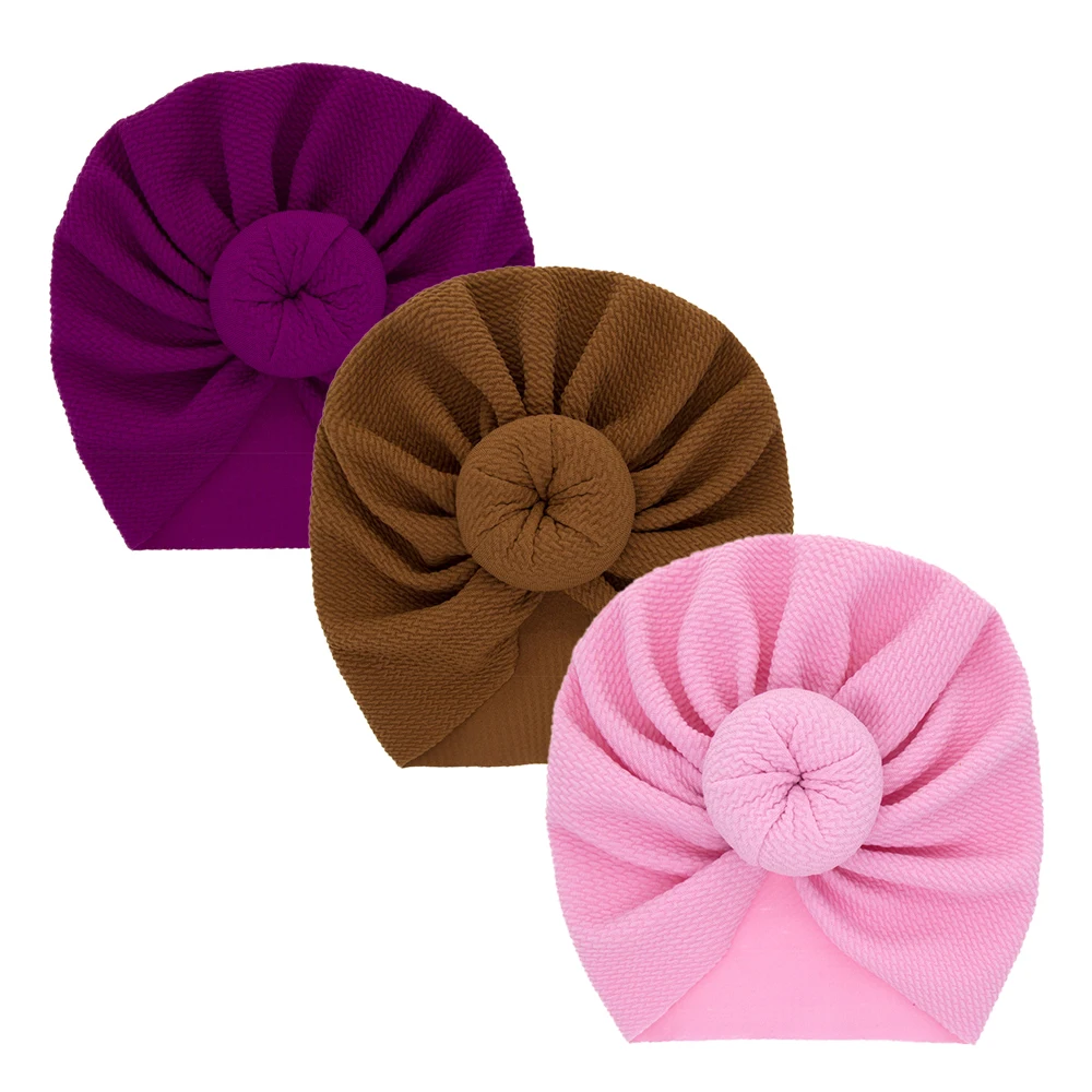 

Children Accessories Newborn Toddler Kids Baby Boy Girl Turban Cap Solid Donut Beanie Hat Winter Warm Soft Cap Knot Head Wrap