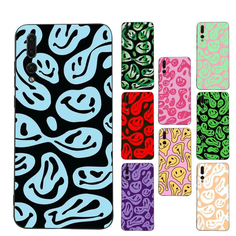 

Cute Funny Trippy Smiley Face Phone Case Soft Silicone Case For Huawei p 30lite p30 20pro p40lite P30 Capa