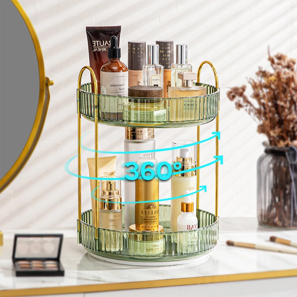 Роскошный Настольный органайзер для косметики вращающийся на 2/3 ° 360 слоев