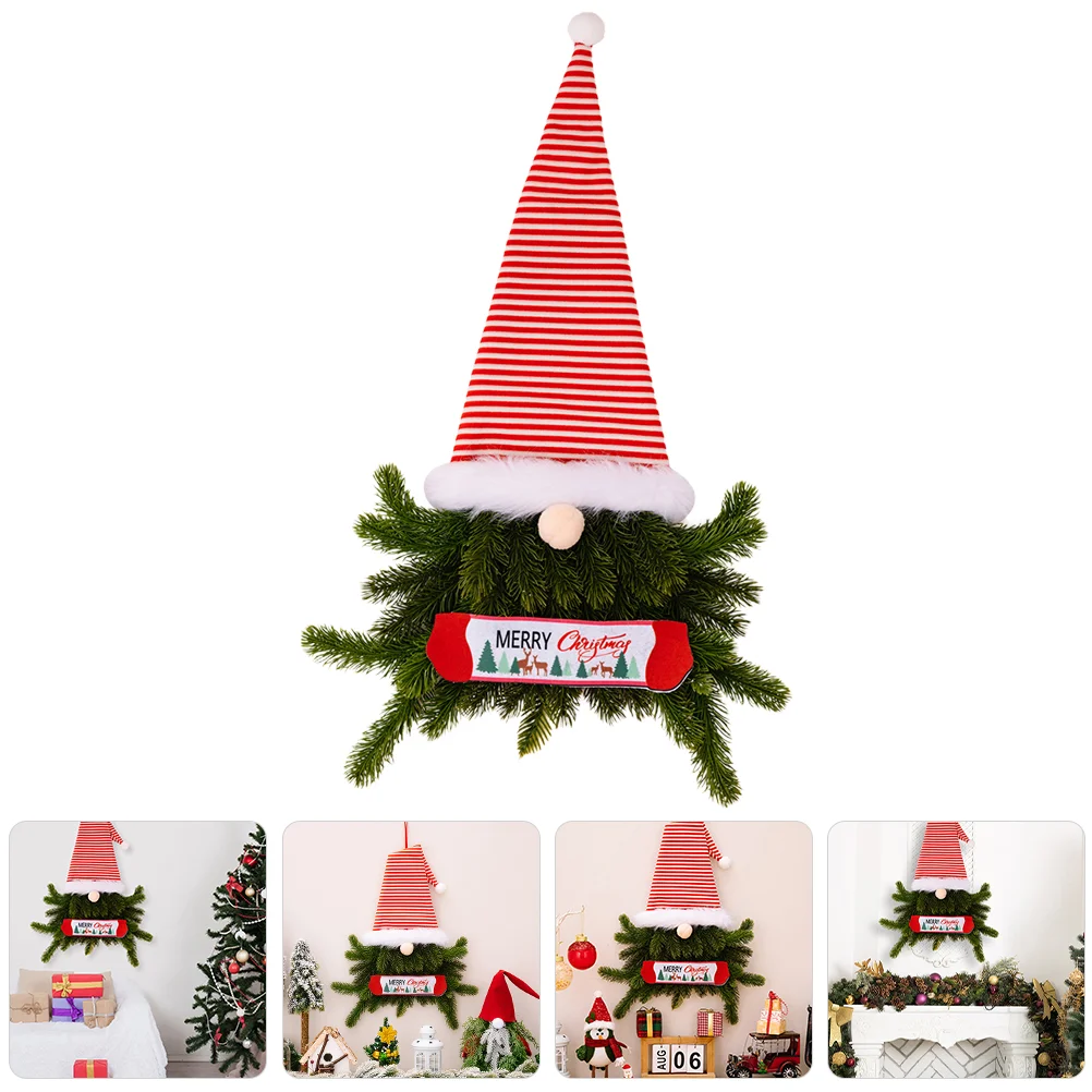 

Christmas Door Wreath Door Hanging Gnome Wreath Xmas Front Door Wreath