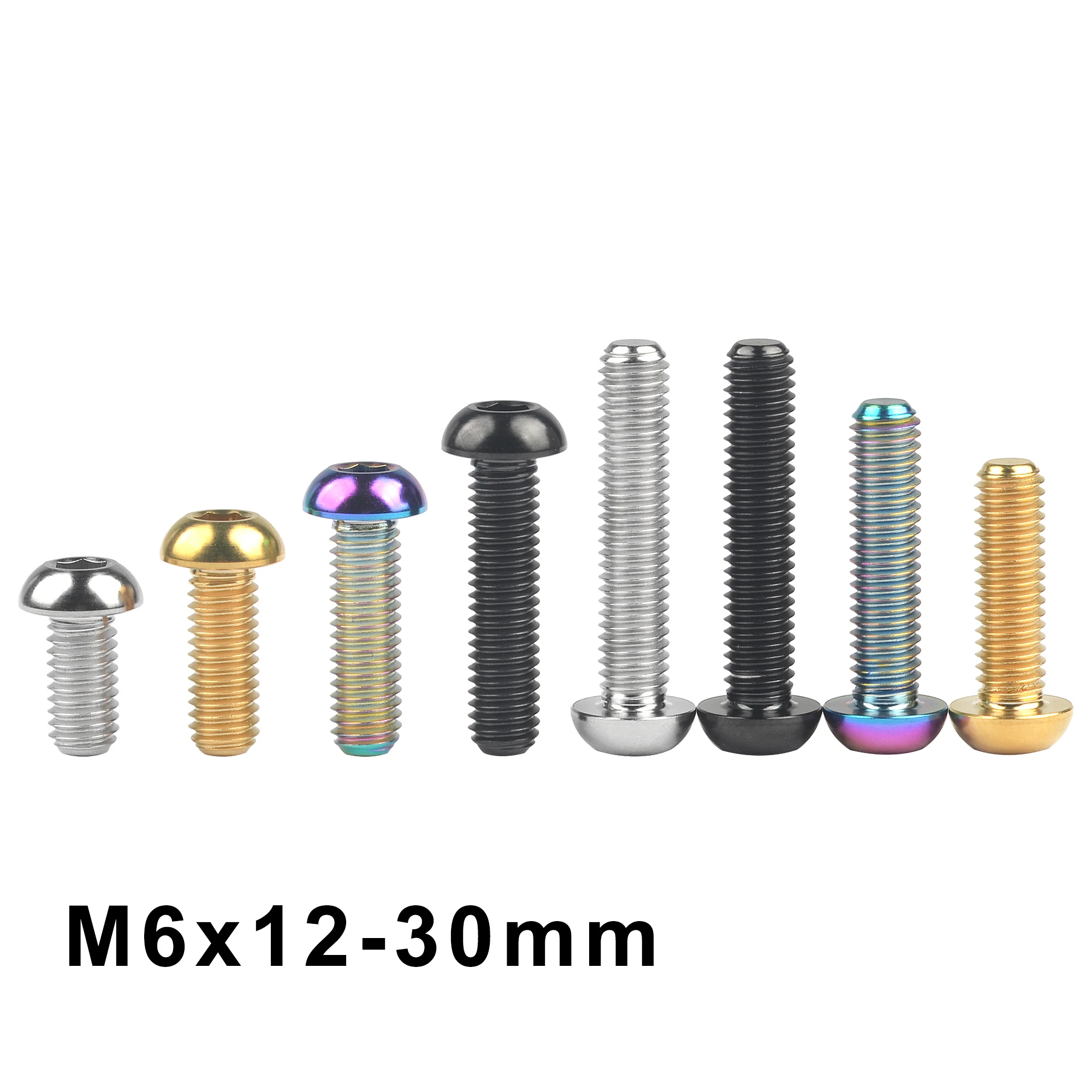 

Weiqijie 6pcs Titanium Bolts M6x12 16 20 25 30mm Hex Socket Head Screws For Motorcycle Modification