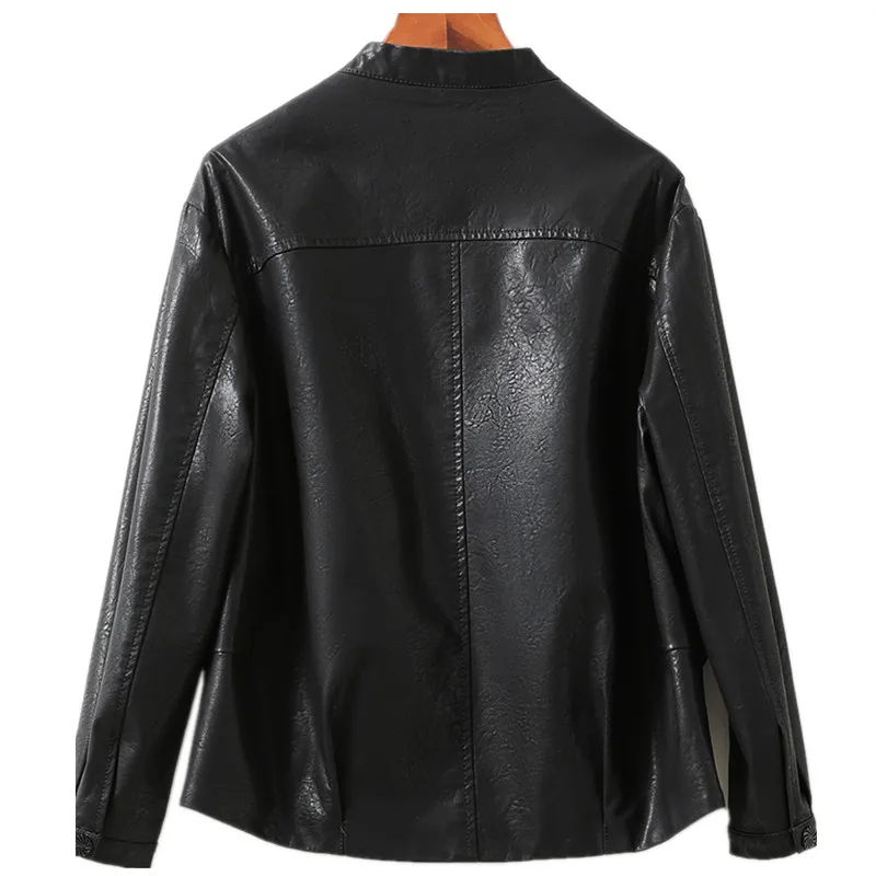 Leather Jacket Women's Spring And Autumn Short Loose Sheepskin Clothes Small Women's Leather Coat Red Genuine Sheepskin