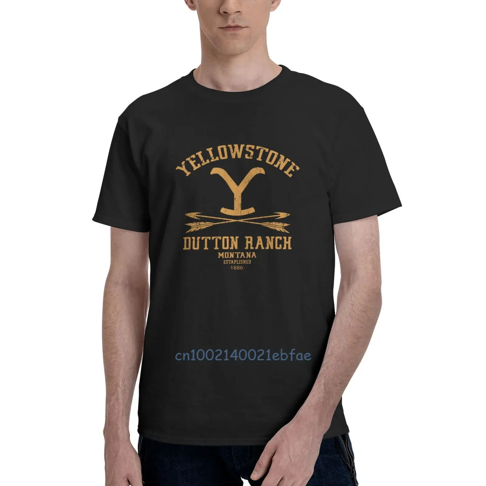 

Yellowstone Dutton Ranch Arrows T-Shirt Men Classical Vintage Letter Print Cultural Tees Male Short Sleeve Cotton T-shirts 6XL