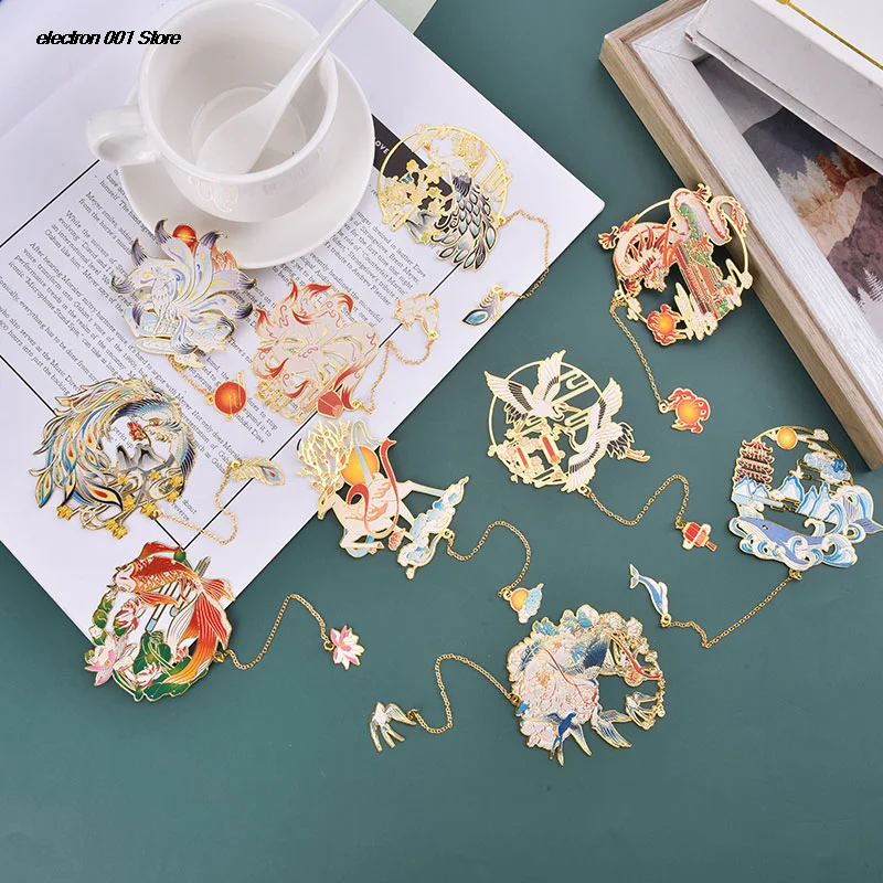 

_ Металлическая Закладка в китайском стиле, винтажные закладки, креативный подарок для учителей, студентов, школьников, офисные принадлежно...