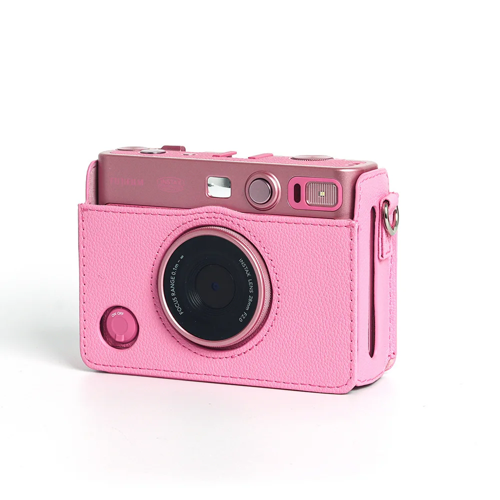 Фото Защитный чехол-кроссбоди для камеры Fujifilm Instax Mini EVO, цвет вишневый цвет/светло-розовый №5
