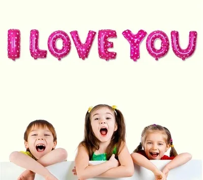 

2PCS 16-inch English Letters Balloon Set I LOVE YOU Wedding Wedding Confessions Decorative Arrangements Aluminum Film Balloons