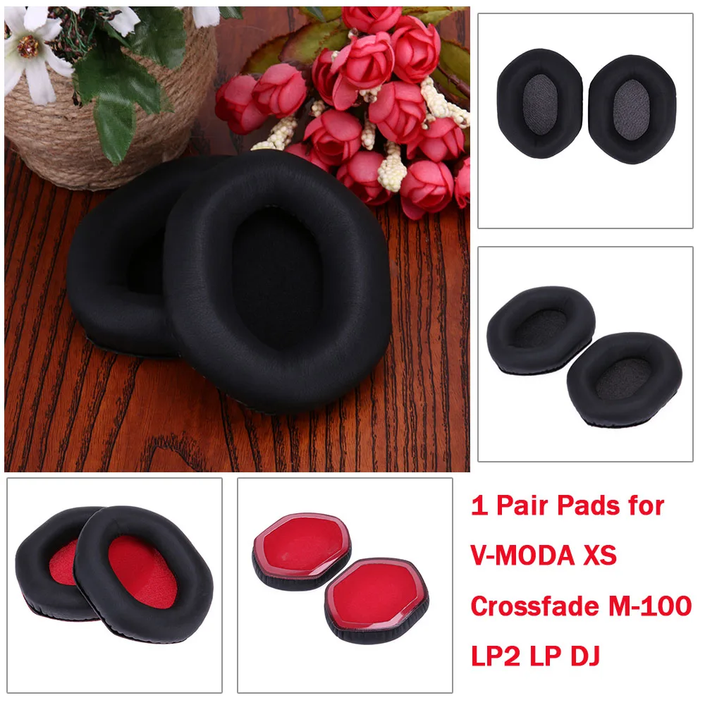 

1 Pair Replacement Ear Pads for V-MODA XS Crossfade M-100 LP2 LP Headphones Cushion Soft Protein Leather Earpads for DJ