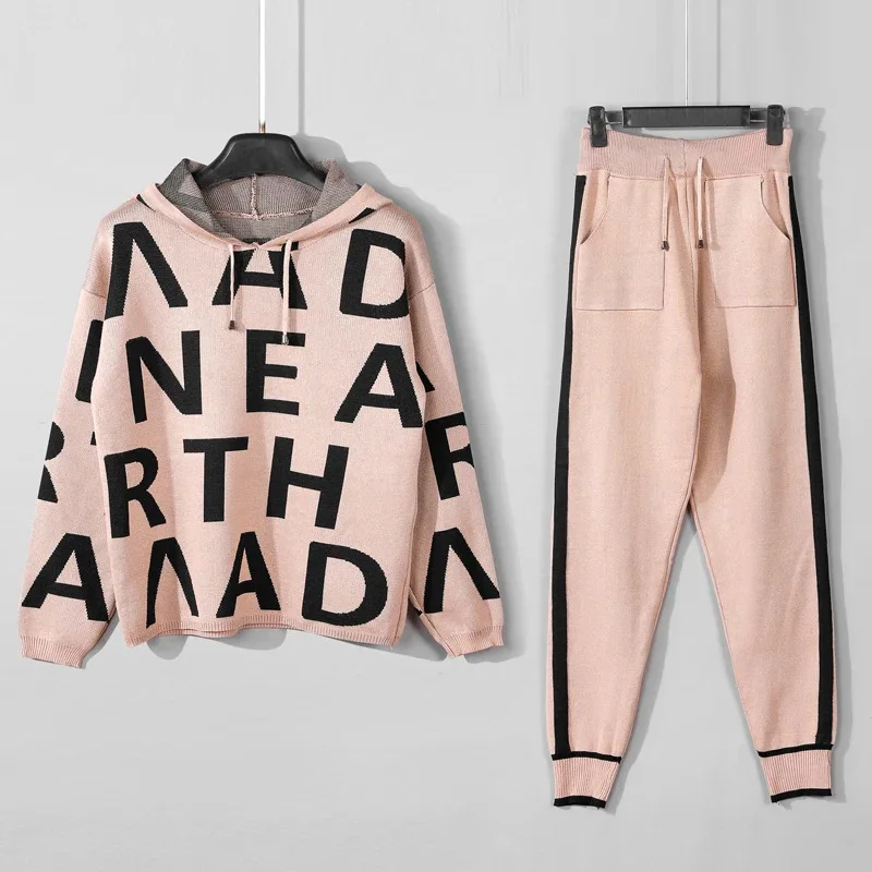 Корейский дизайн вязаные комплекты из 2 предметов женские трикотажные изделия с