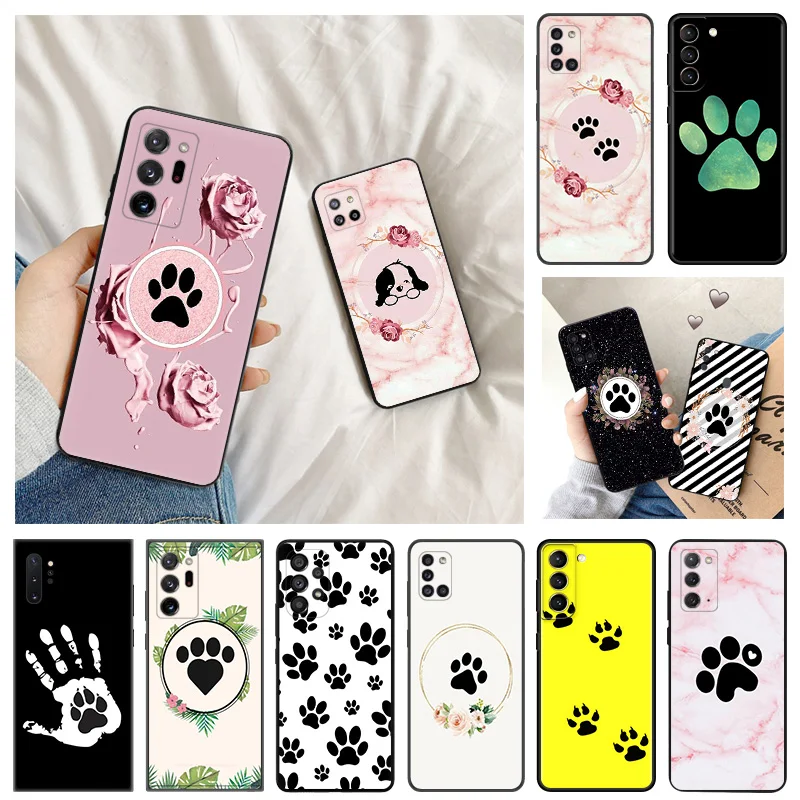

Cute Dog Paw Anti-Drop Phone Case For Samsung M13 M53 M33 M23 M52 M22 M62 M04 M12 M32 M51 M01 M31 M21 M11 M30S S7 S8 Cover
