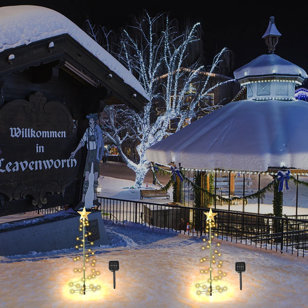 

Креативные огни на солнечной батарее в виде рождественской елки из ПВХ, фотолампа, водонепроницаемая спираль для украшения дома, праздника,...