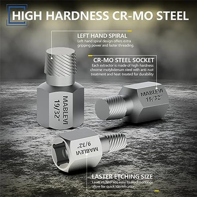 Набор экстракторов винтов 2-в-1 25 шт. набор болтов с двойной головкой 3/8 дюйма для