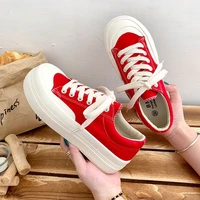 spring autumn women canvas shoes lace up vulcanized sneakers womens casual shoes ladies platform flats fashion trainers