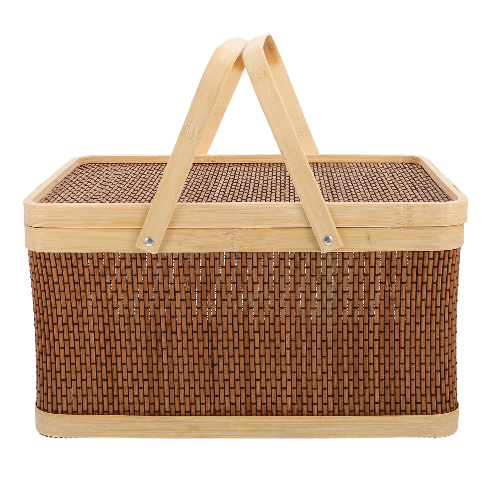 

Woven Storage Bin Snack Container Candy Basket Storage Baskets Lids Outdoor Picnic Basket Willow Wicker Food Basket