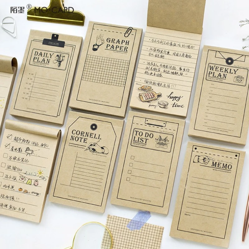 

50pcs/pack Vintage Kraft Paper Notebook Note Message Agenda 2020 Planner Organizer Daily Planner School Office Supplies Favor