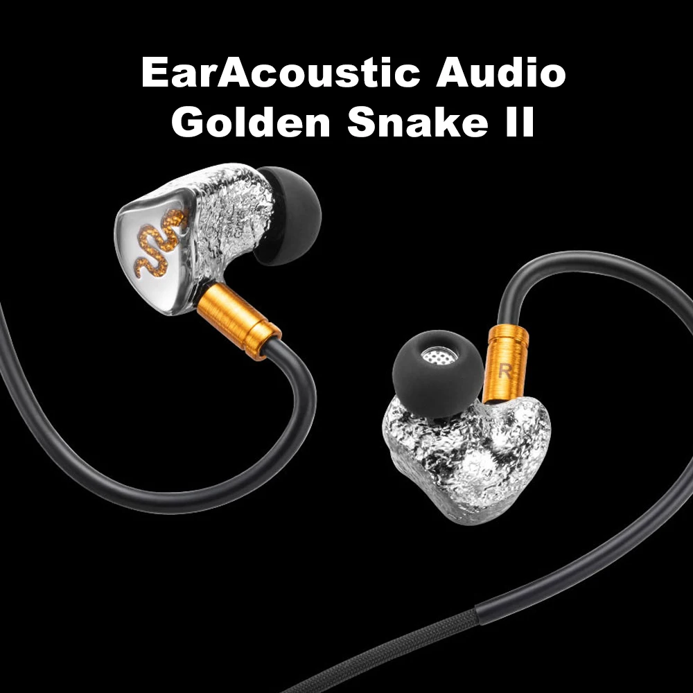 Фото Наушники EarAcoustic Audio Golden Snake II HiFi Audiophile, внутриканальные, с динамическим драйвером, проводные, 2-контактный кабель 0.78 мм OFC для аудиоэнтузиастов №4