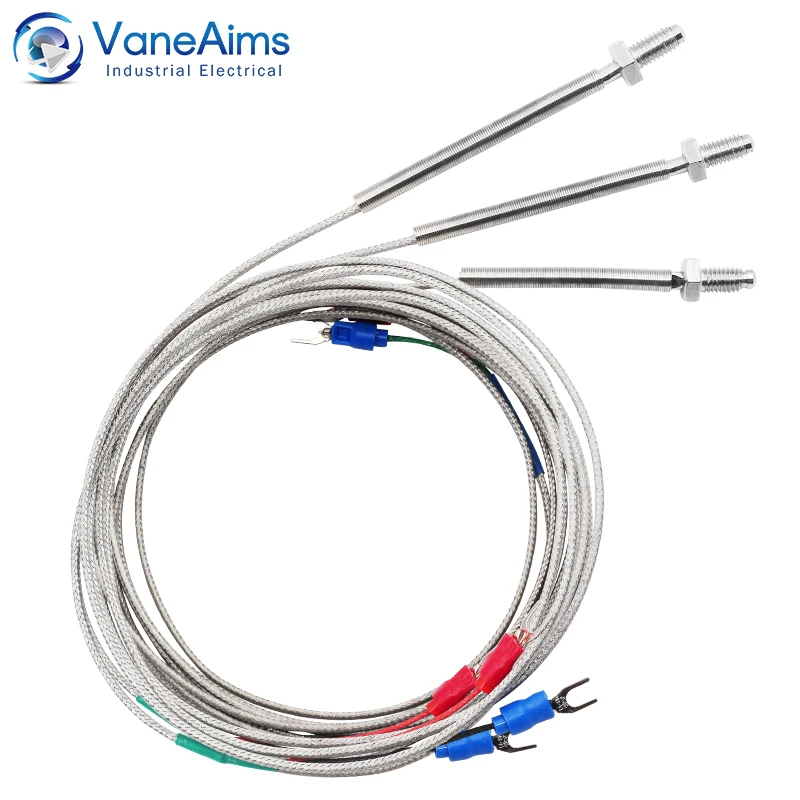 

Thread M6 Screw Thermocouple Type K J PT100 0.5M 1M 2M 3M Cable Wire High Temperature Sensor 0-400℃ For Temperature Controller