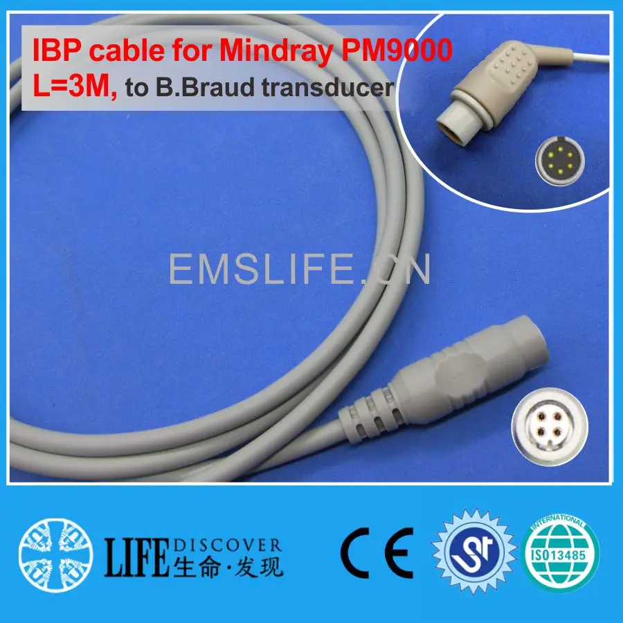 Кабель Mindray PM9000 IBP для одноразового преобразователя давления Utah Abbott BD b. Br auu Edward -