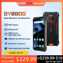 [World Premiere] BLACKVIEW BV8800 Rugged Smartphone 90Hz Display 8GB+128GB Helio G96 8380mAh Mobile Phone Global Version