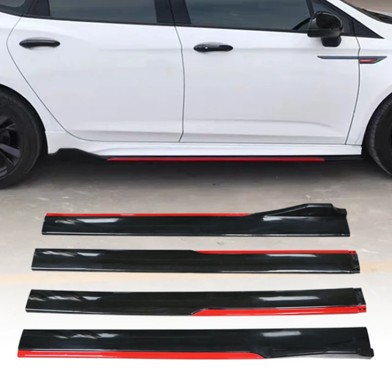 

4 шт. универсальные красные черные 2,4 м боковые удлинители юбки Автомобильные Боковые разветвители Winglet губа для Benz для BMW для Honda для Toyota