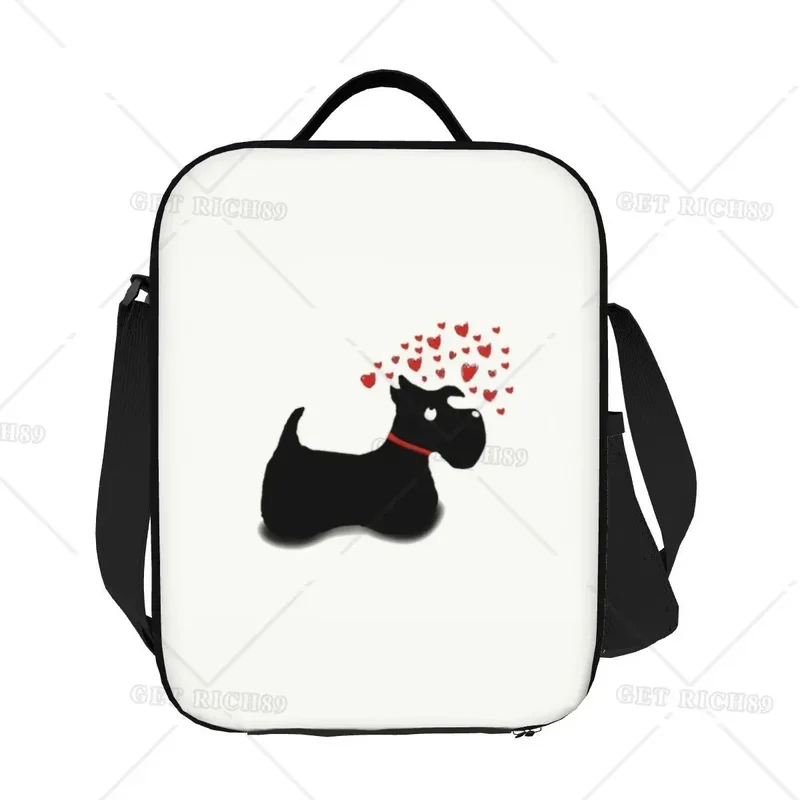 Изолированные сумки для обеда с надписью Love Hearts