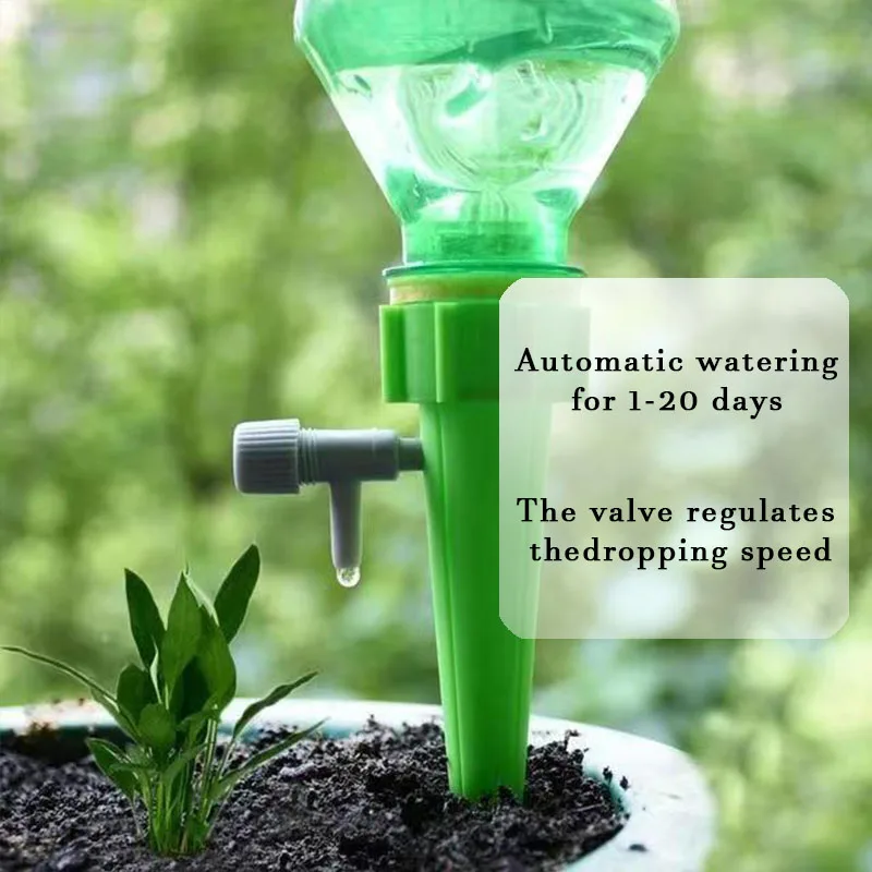 

Drip Irrigation Auto Plant Waterers System Adjustable Drip Water Spike Taper Plants Watering Self Watering Devices for Vacation