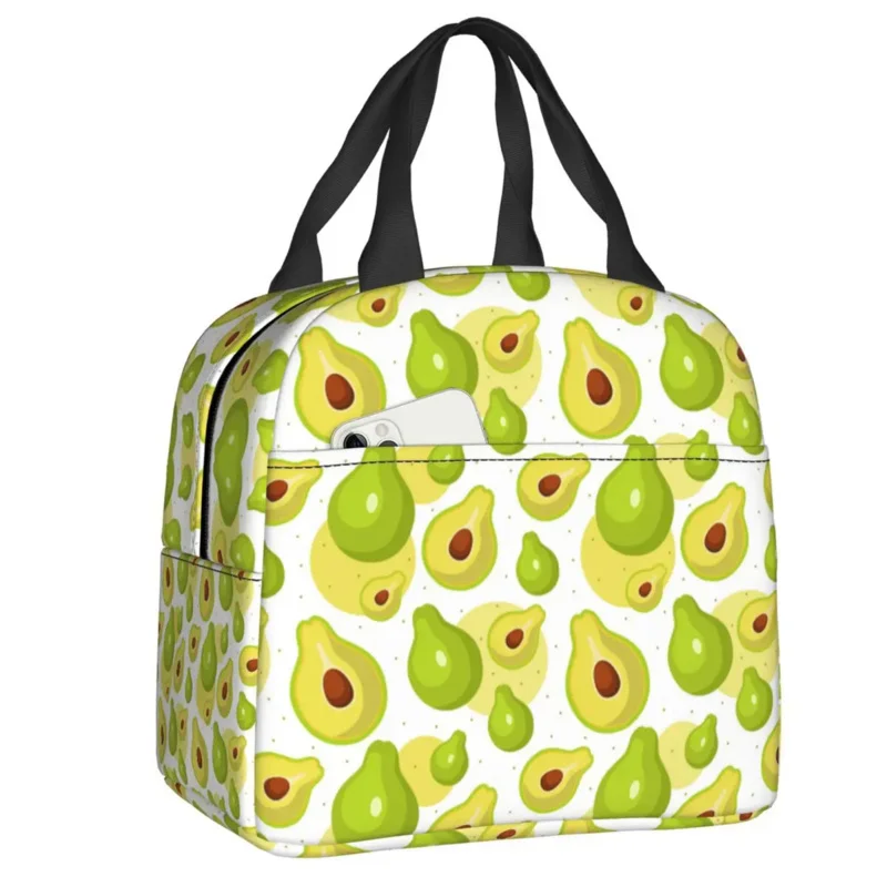 

Симпатичная термоизолированная сумка для ланча с принтом фруктов и авокадо, Женская многоразовая сумка для ланча для работы, школы, путешествий, многофункциональная коробка для еды