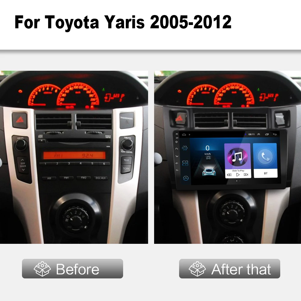 $552.00 2G+32G Car Multimedia Player for Toyota Yaris 2007 Radio Fascia Car Radio 2005 - 2012 Android GPS Navigator 2 Din