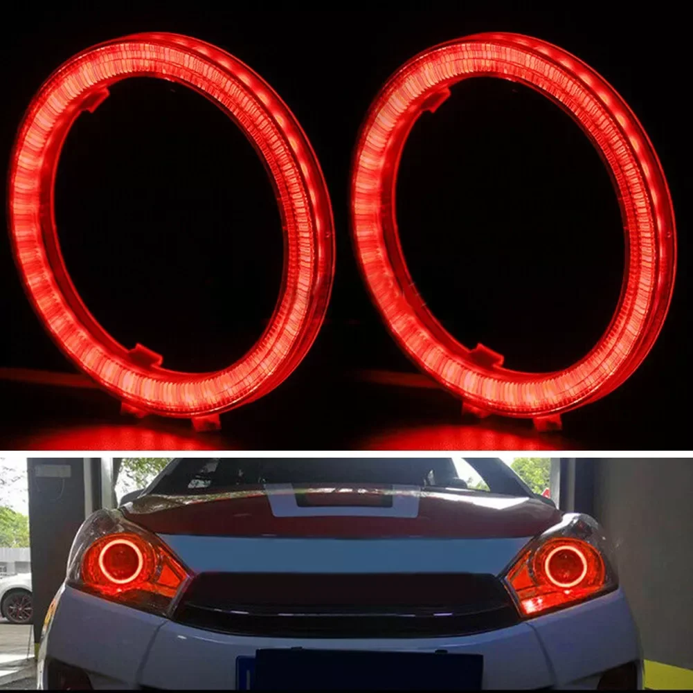 

2 шт. красные 80 мм COB светодиодсветильник кольца с ореолом DRL глаза ангела для модификации передних фар автомобиля или мотоцикла модификация ...