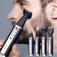 4 in 1 Rechargeable Men Electric Nose Ear Hair Trimmer Painless Women Trimming Sideburns Eyebrows Be