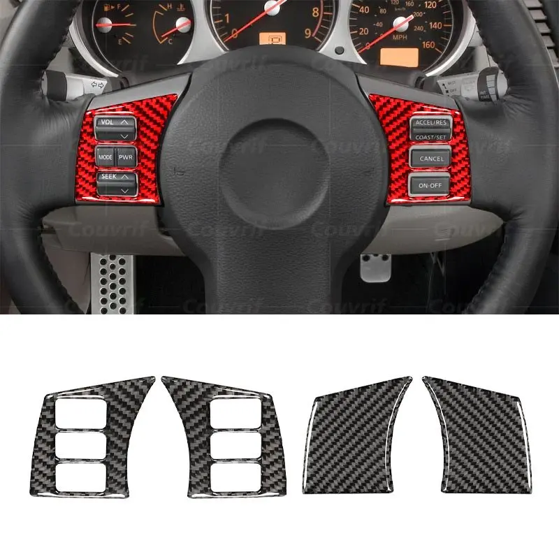 

Чехол из углеродного волокна для рулевого колеса, декоративные наклейки на рулевое колесо для Nissan 350Z Z33 Nismo 2006-2009, аксессуары