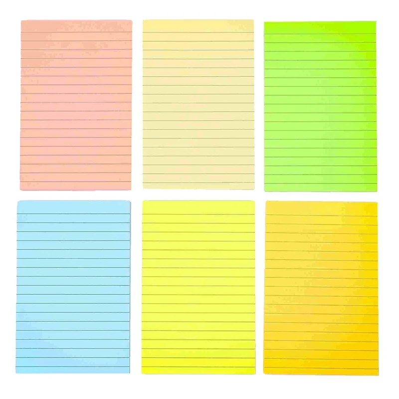 

Color Sticky Notes Can Be Attached and Tearable Lines, Sticky Notes, Notices, N Times, 6 Copies, 100X152mm