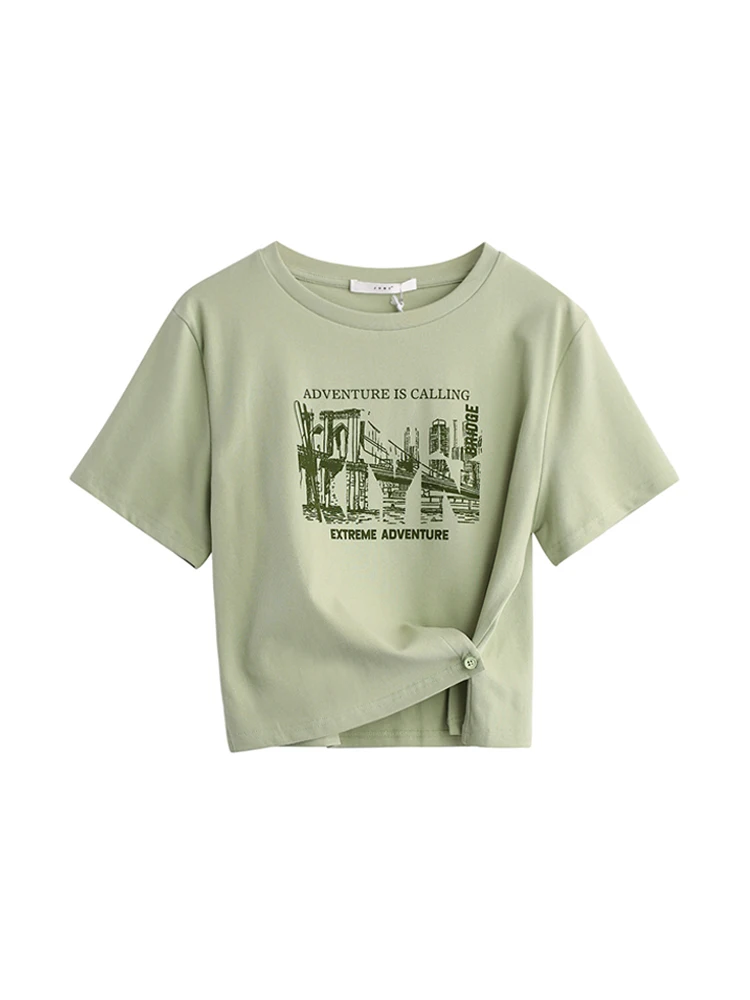 

Кроп-Топ Женский свободного кроя с круглым вырезом, Повседневная футболка с коротким рукавом и принтом в виде букв в ретро, дизайнерская футболка с разрезом, уличная одежда в американском стиле, Y2K