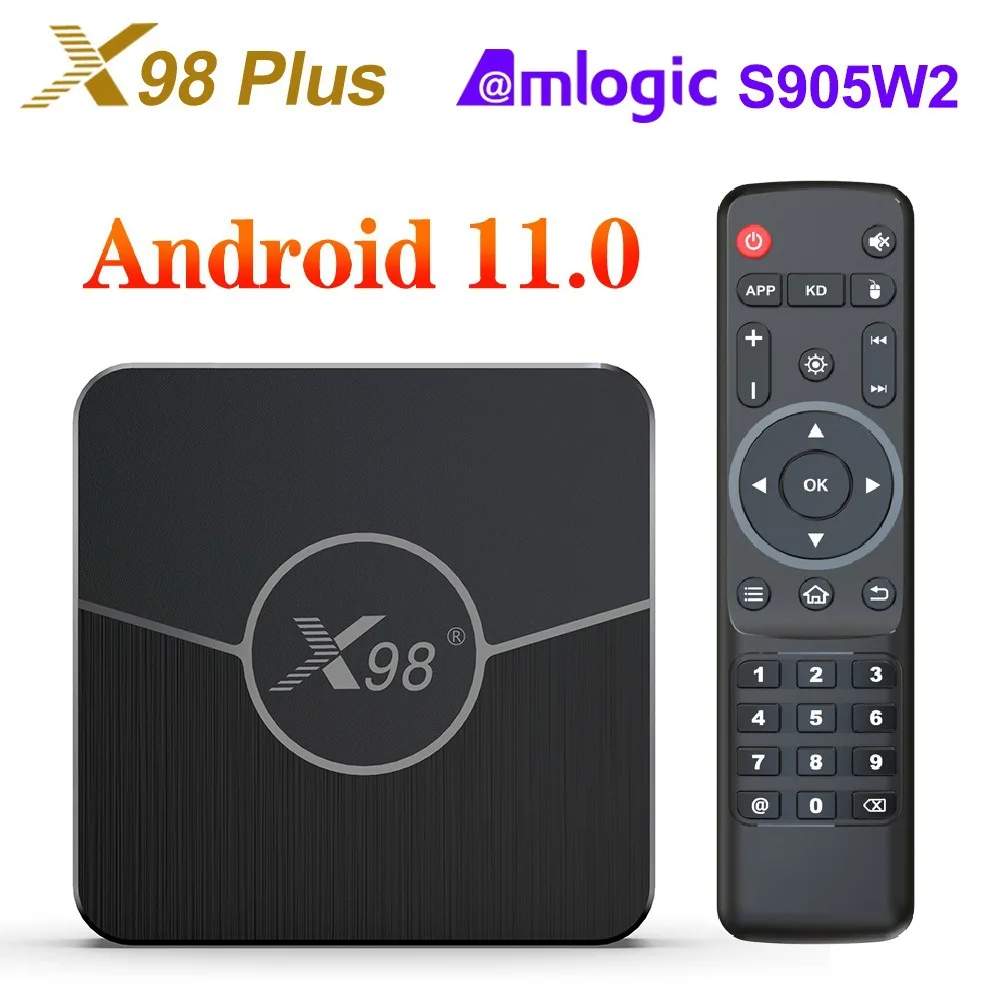 

X98plus set top box s905w2 5g dual band WiFi Bluetooth 4K Android 11 TV box