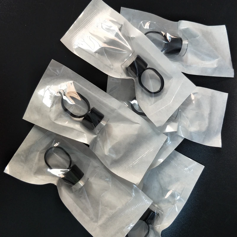 

100pcs Tattoo Ink Black Cap Ring Pigment Ring Cup With Sponge Kits Tattoo Accessories Tattoo Supply Clean Individual Package