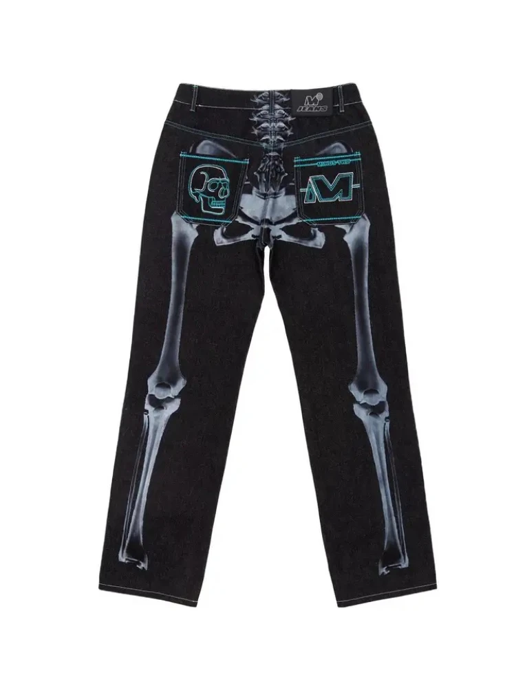 

DEEPTOWN Minus Two Cargo Y2k Pants Men Streetwear Hip Hop Jeans Male Punk Gothic Harajuku Torusers Wide Leg Pants High Street