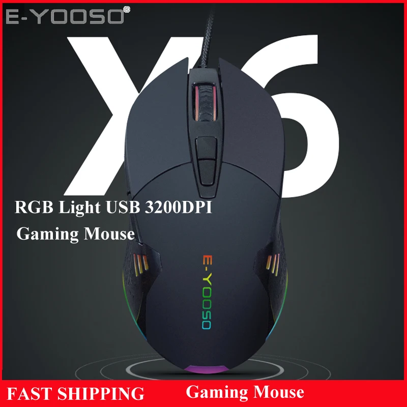 Популярная многорежимная игровая мышь RGB USB, эргономичная Проводная программируемая игровая мышь 3200DPI с подсветкой для ПК, ноутбука, планшета, Macbook