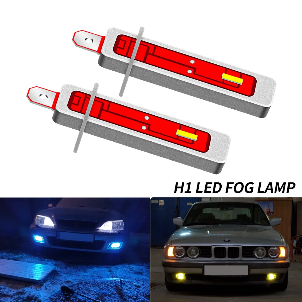 

2Pcs Car H1 LED Headlight Hi/Lo Beam Driving Light Lamp Bulb White 6000K Yellow Blue 4800LM Bulb Fog Head Lamps Car Accessories